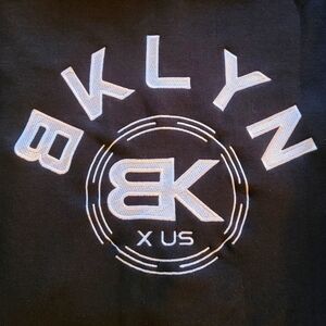 BK X US Black Graphic Hoodie With Embroided Letters & Logo UNISEX Size Large NWT
